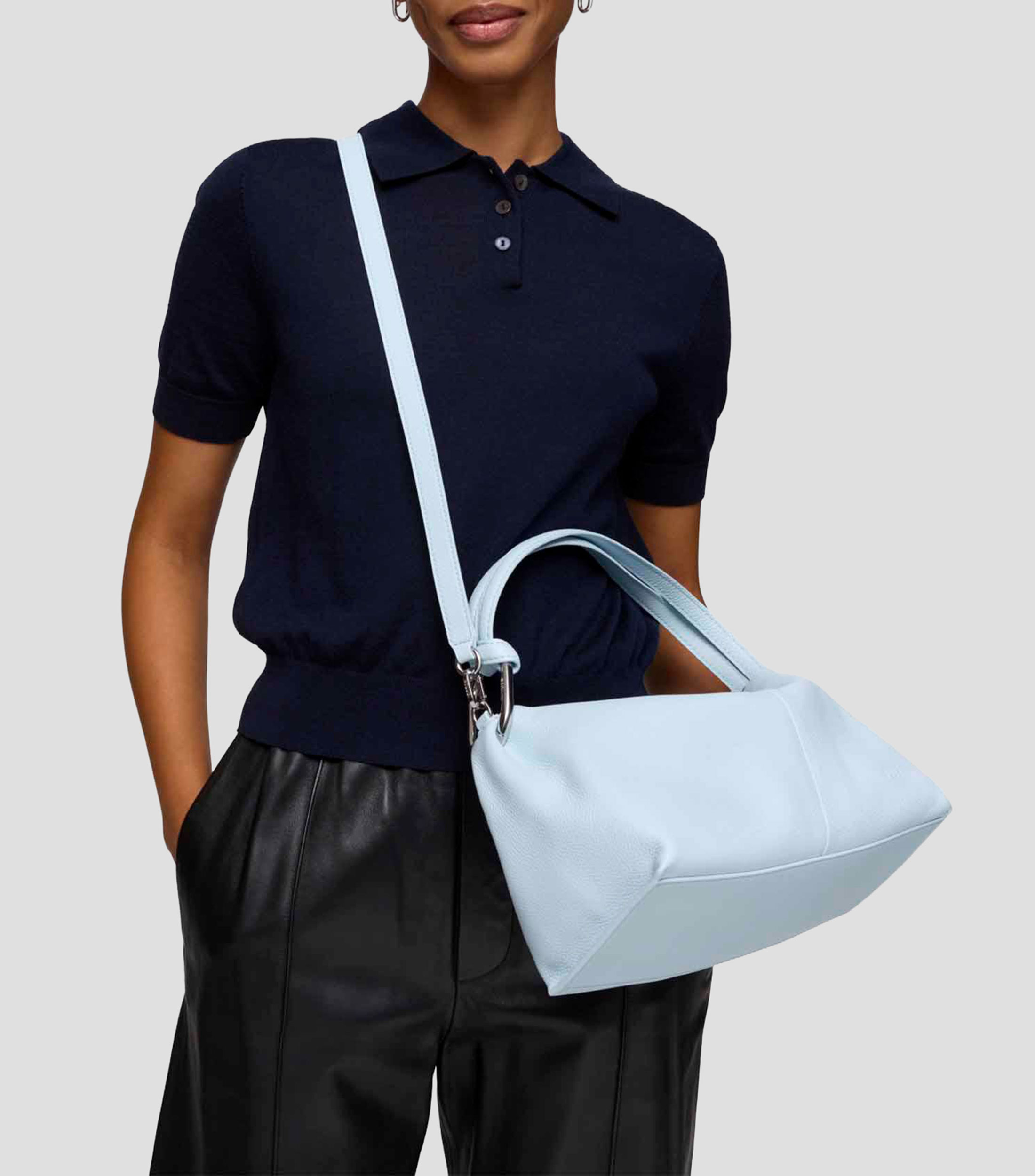 Bolsa bucket en piel Hold liso Mujer